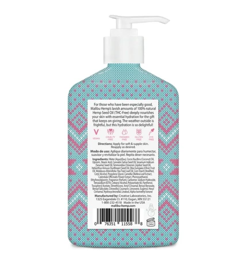 Malibu Hemp Holiday Edition Winterberry Dreams Body Moisturizer, 12 Fl Oz, Paraben-Free Lotion with Hemp Seed Oil for Dry Skin, Cooling and Nourishing Beauty & Personal Care Malibu Hemp
