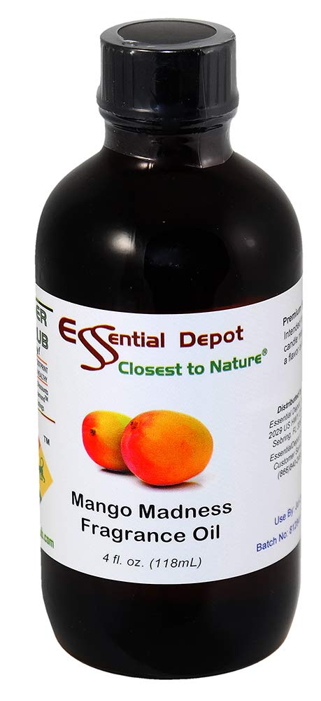 Essential Depot Mango Madness Fragrance Oil - Supplied in 4 oz. Amber Glass Bottle with Black Phenolic Cone Lined and Safety Sealed Cap. Beauty & Personal Care Essential Depot
