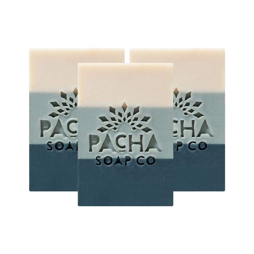 Pacha Soap Co. Bar Soap - Salt & Moss Scent, Handcrafted, Hydrating & Moisturizing Natural Soap with Soothing Essential Oils, Premium Face, Hand Beauty & Personal Care Pacha Soap Co