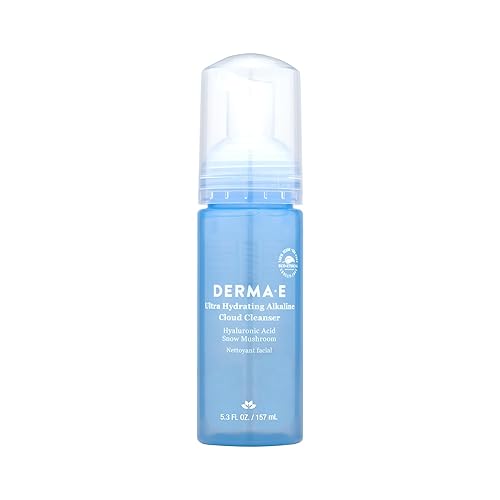 Derma E Ultra Hydrating Alkaline Cloud Cleanser - Gentle Foaming Face Wash with Hyaluronic Acid - Vegan Daily Facial Cleansing, 5.3 Oz Beauty & Personal Care Derma E