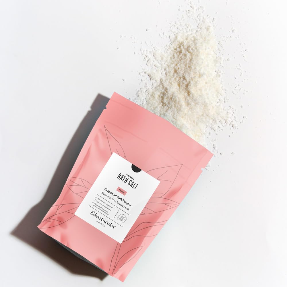 Edens Garden Natural Detox Bath Salt Soak - Grapefruit Pink Pepper Blend with Pure Essential Oils, Epsom, Dead Sea Salt & Magnesium - for Body Beauty and Personal Care Edens Garden