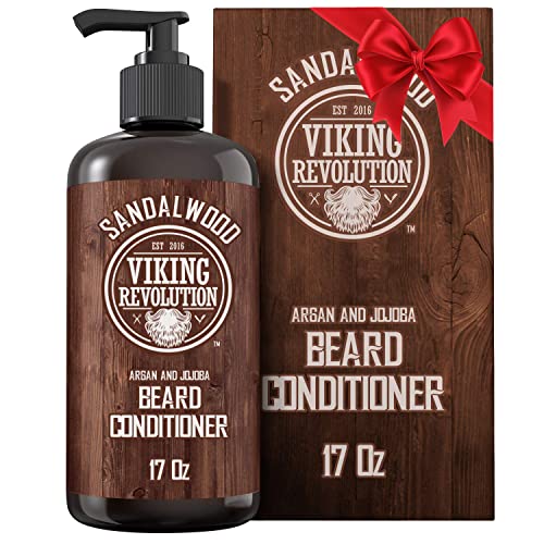 Viking Revolution Beard Conditioner w/Argan & Jojoba Oils - Softens & Strengthens - Sandalwood Scent - Beard Conditioner w/Beard Oil (17oz Beauty & Personal Care Viking Revolution