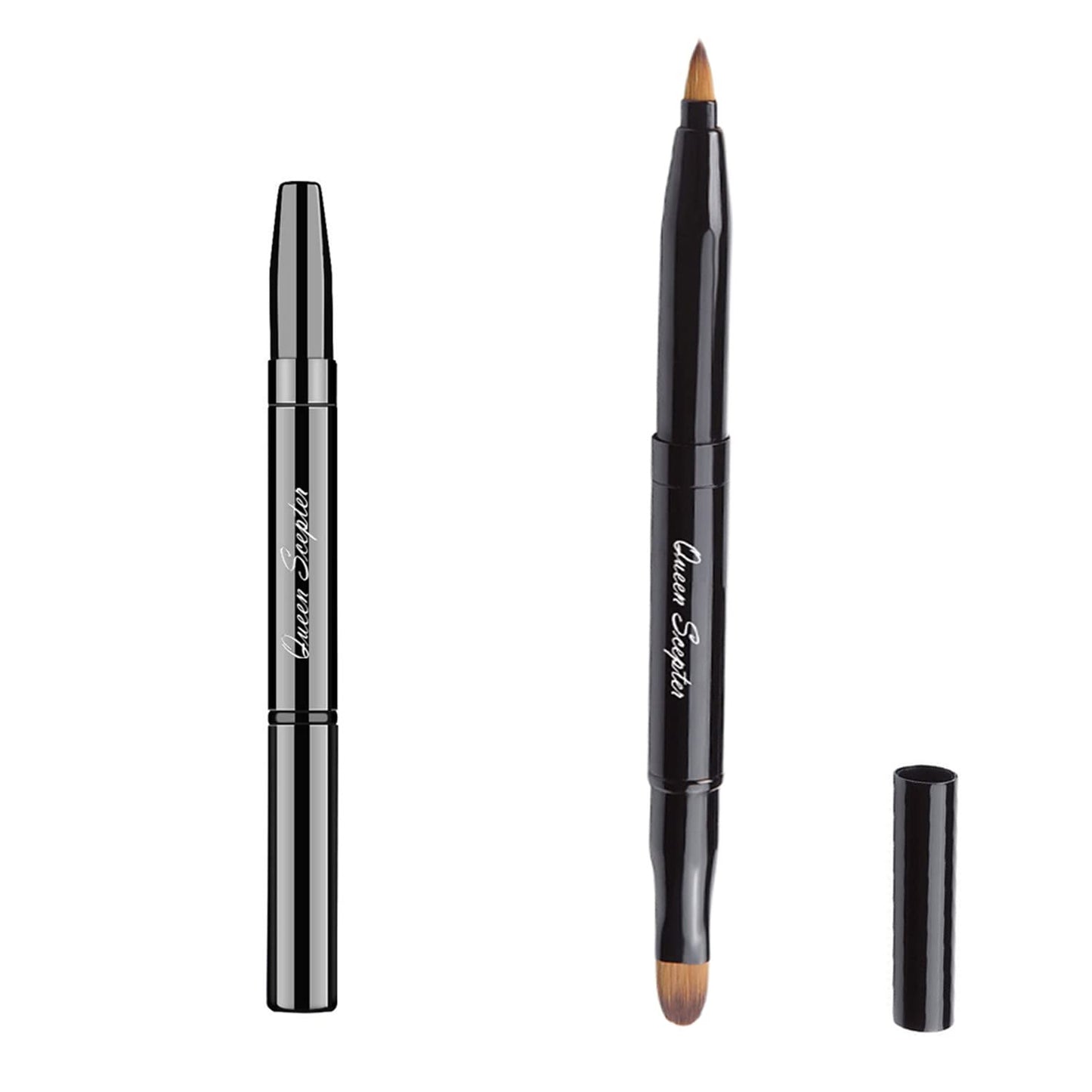 Retractable Lip Brush Concealer Makeup Dual End Travel Size Lipstick Brush With Cap Beauty & Personal Care Queen Scepter