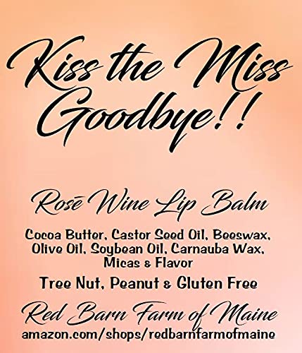 10 KISS THE MISS GOODBYE Bridal Shower Rosé Wine Lip Balms Bachelorette Party Beauty and Personal Care Red Barn Farm of Maine