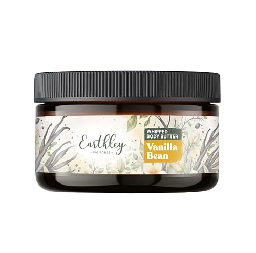 Earthley Wellness Whipped Body Butter Vanilla, Natural Body Butter with Mango Butter & Apricot Oil, Nourishing Skin Butter for Dry Skin Beauty & Personal Care Earthley Wellness