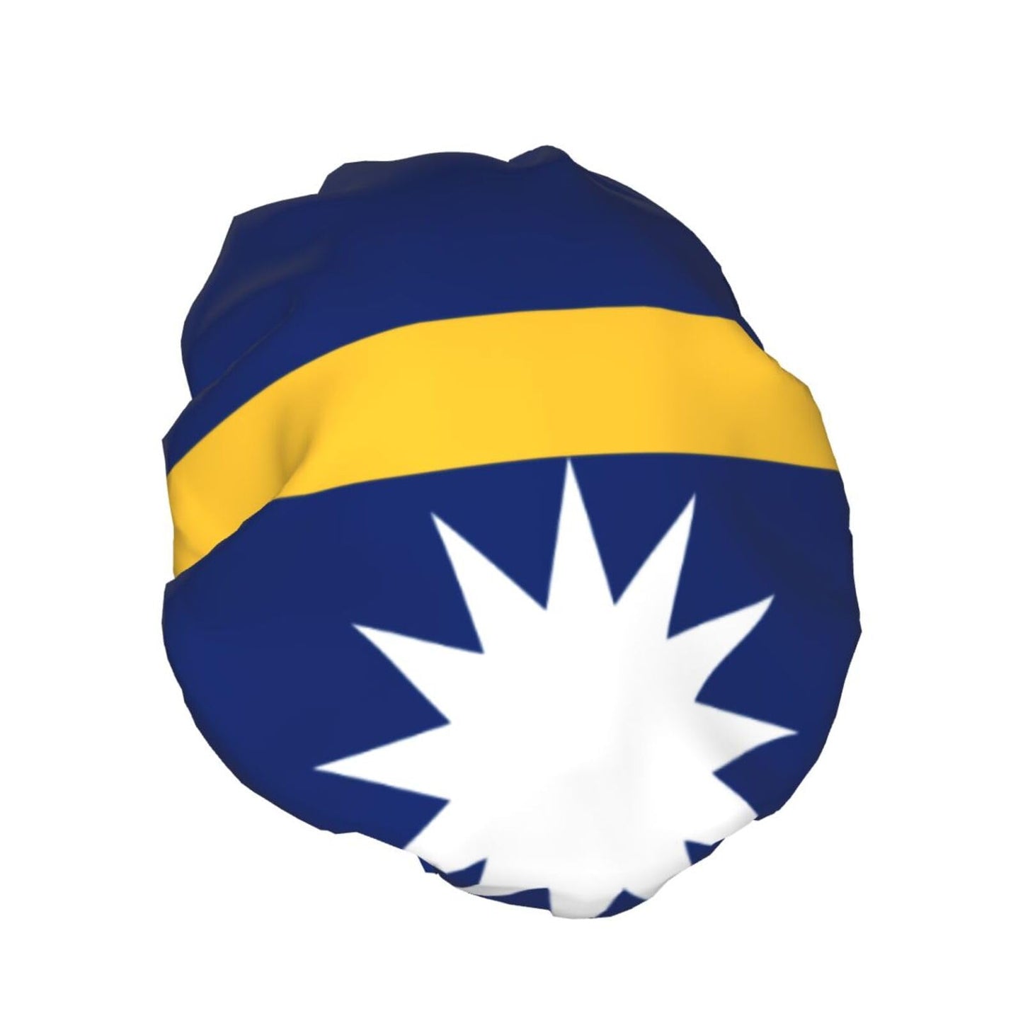 Nauru Flag Prints Shower Cap Double Layer Lined Waterproof Bathing Shower Hat Beauty and Personal Care Hayyett