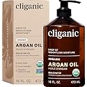 Cliganic Organic Argan Oil 16oz with Pump, 100% Pure | Bulk for Hair, Face & Skin (Packaging May Vary) Beauty & Personal Care Cliganic