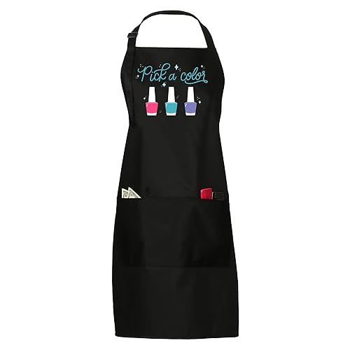 Pick A Color Nail Tech Apron - Nail Technician Apron for Women - Manicurists, Nail Art Supplies for Nail Salons, 3 Pocket Cosmetology Smock Beauty & Personal Care Plum Hill