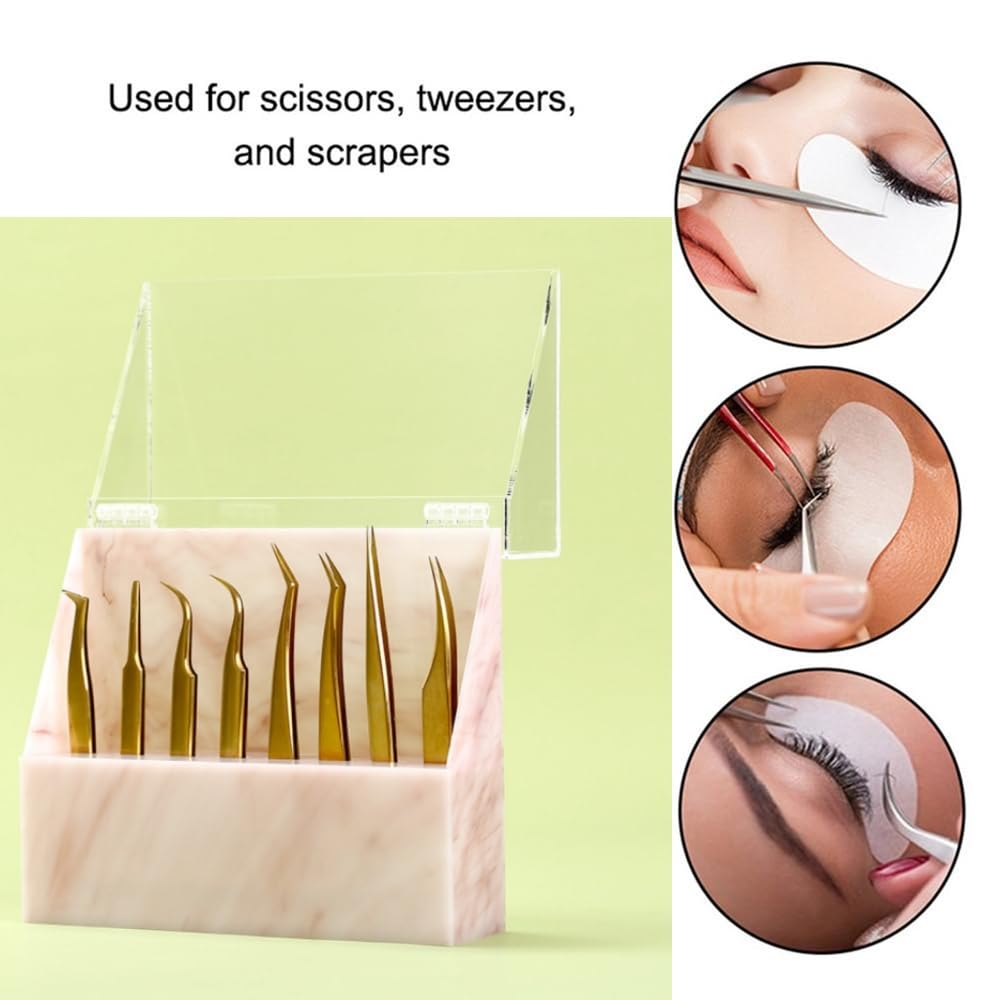 Dust-proof Tweezers Holder Lash Extension Supply Stand Holder, 8 Holes Tweezers Storage Holder for Eyelash Extensions Supplies Acrylic Display Stand Beauty & Personal Care LIXIMMAZN
