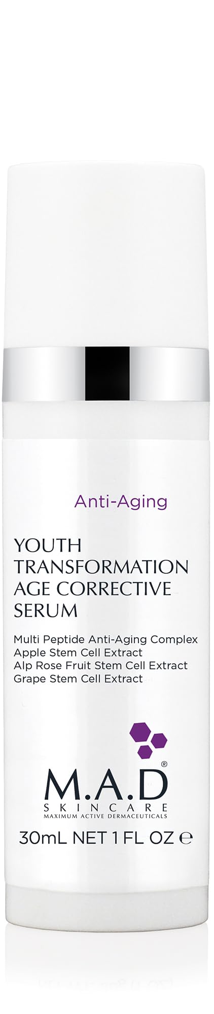 M.A.D Skincare YOUTH TRANSFORMATION AGE CORRECTIVE SERUM - Multi-Peptide & Triple Stem Cell Formula to Firm Sagging Skin & Reduce Wrinkles | Advanced Beauty & Personal Care M.A.D Skincare