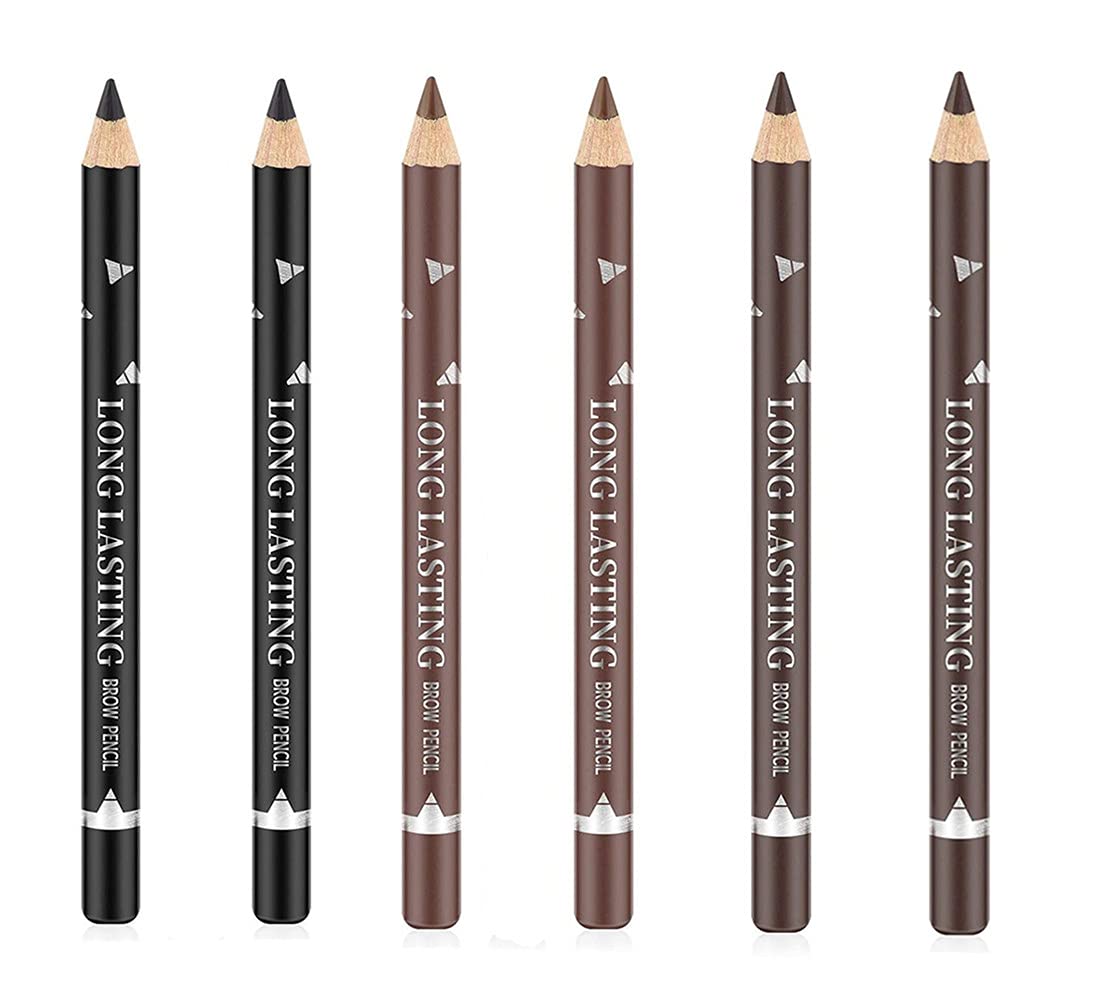 Go Ho 6 PCS Eyebrow Eye Liner Pencil Set,Easy to Color Sweatproof Eye Brow Pencil,Professional Long-lasting Eyeliner Gel Makeup Brow Tint Pen,3 Beauty & Personal Care Go Ho