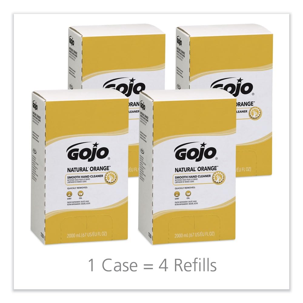 GOJO 2000 mL Refill White Natural* Orange Citrus Scented Heavy Duty Hand Cleaner Beauty & Personal Care GOJO