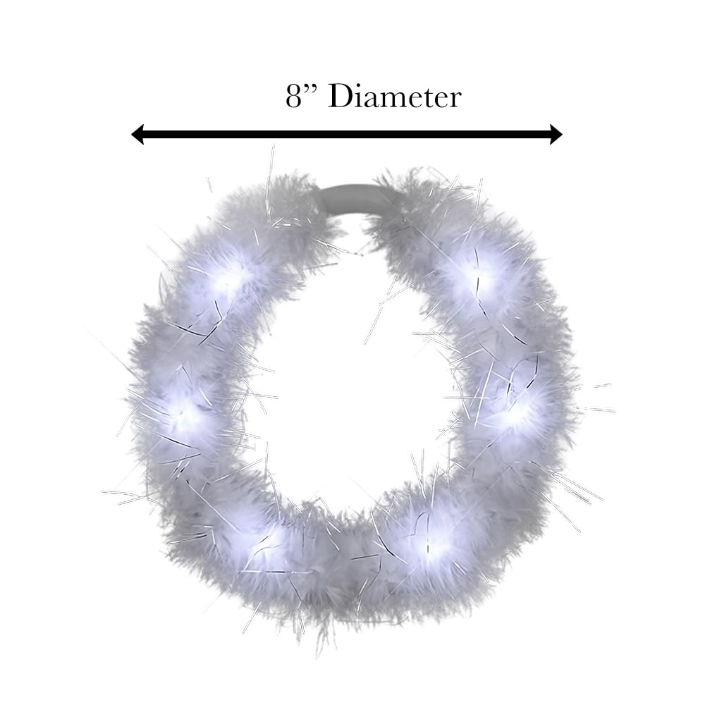 blinkee LED White Feather Angel Halo Crown Headband
