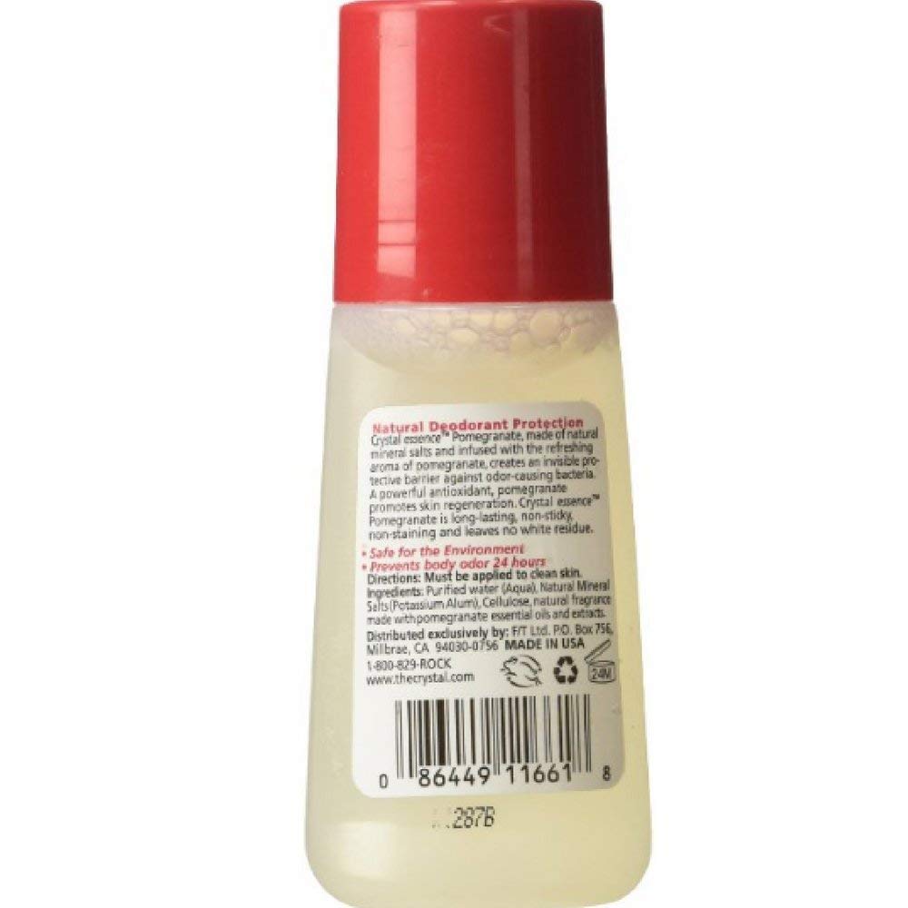 Crystal Essence Mineral Deodorant Roll-on, Pomegranate, 2.25 Fluid Ounce Beauty and Personal Care Crystal Essence
