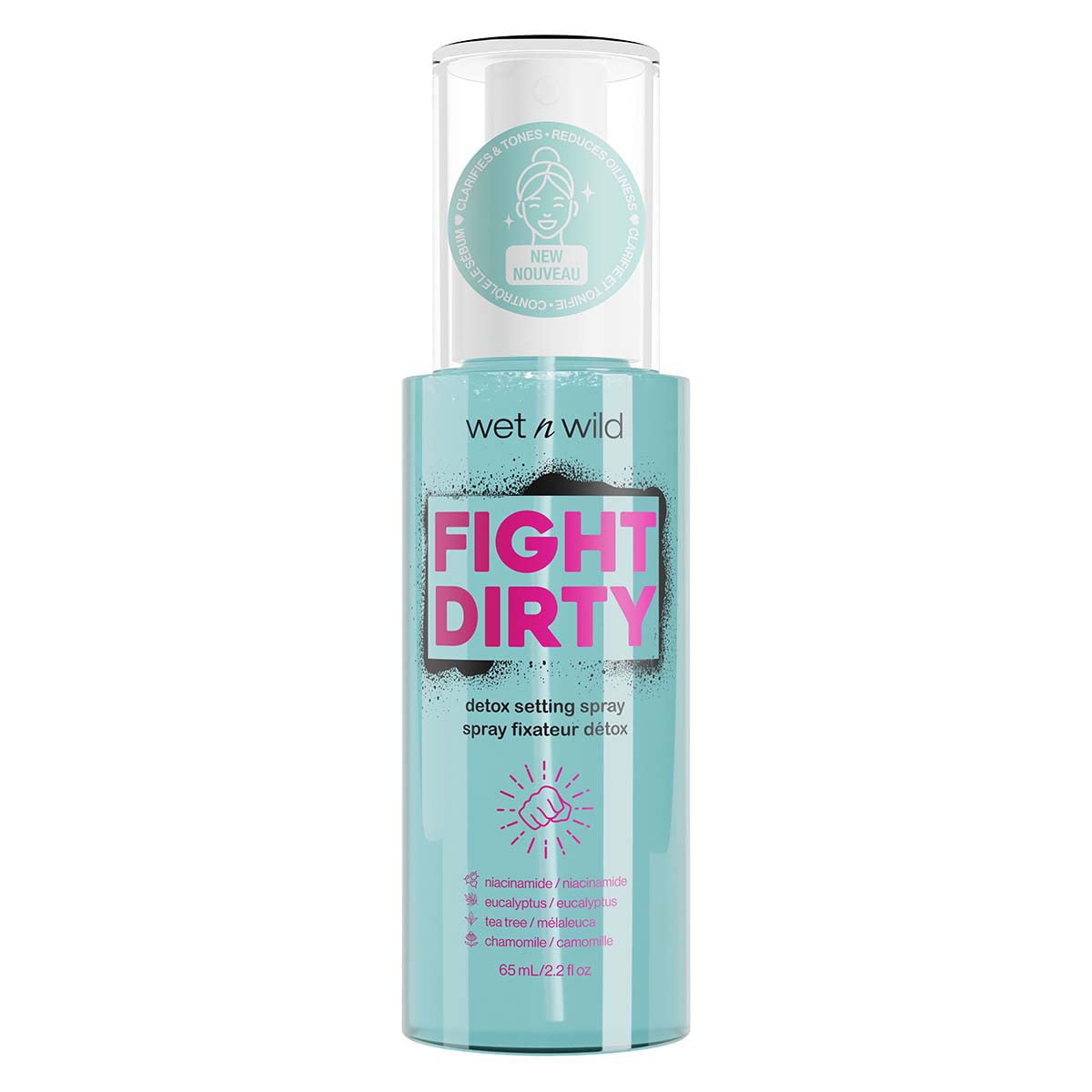 wet n wild Fight Dirty Detox Setting Spray Tea Tree Extract, Chamomile, Collagen, Combats Acne, Blemishes, Antioxidants Beauty & Personal Care wet n wild