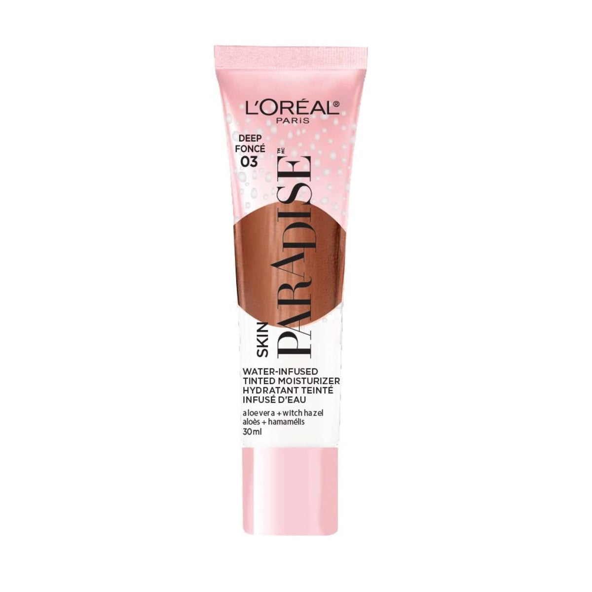 L'Oreal Paris Skin Paradise Water-infused Tinted Moisturizer with Broad Spectrum SPF 19 sunscreen lightweight, natural coverage up to 24h hydration