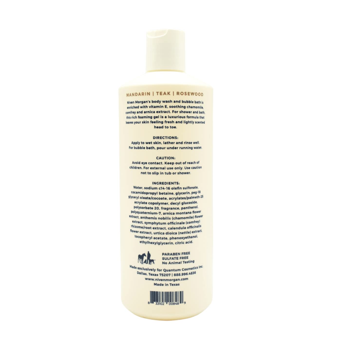 Niven Morgan Mandarin, Teak and Rosewood Body Wash 16fl.oz. 473ml Beauty & Personal Care Niven Morgan