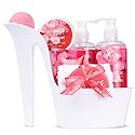 Valentine’s Day Gifts for Women - 8 Pc Spa Gift Baskets for Women, Cherry Blossom Scented Heel Shoe Spa Basket, Elegant Bath Set, Romantic Spa Gift Beauty & Personal Care Draizee