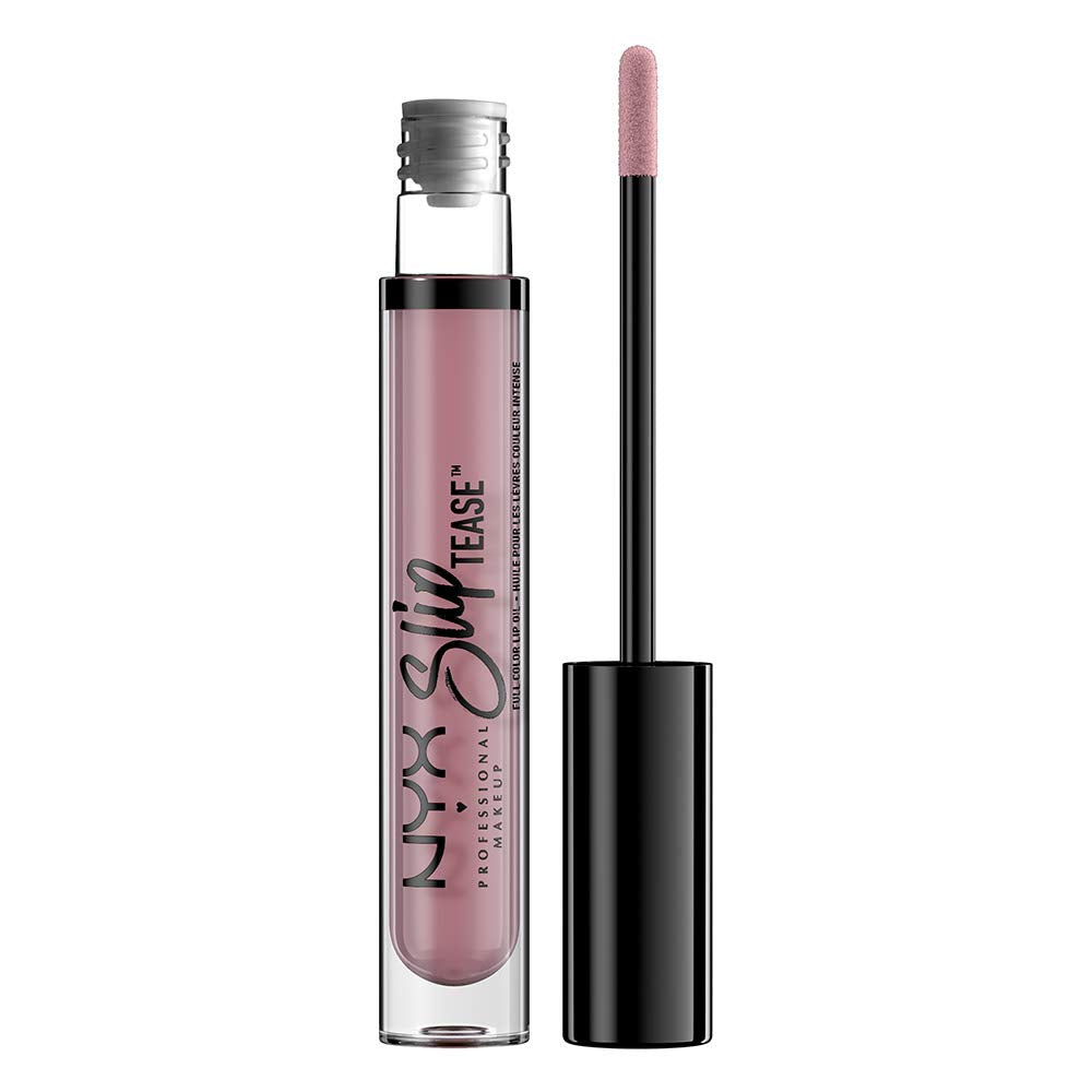 NYX PROFESSIONAL MAKEUP Slip Tease Full Color Lip Oil, Liquid Lipstick - Entice (Cool Gray Plum) Beauty & Personal Care NYX PROFESSIONAL MAKEUP