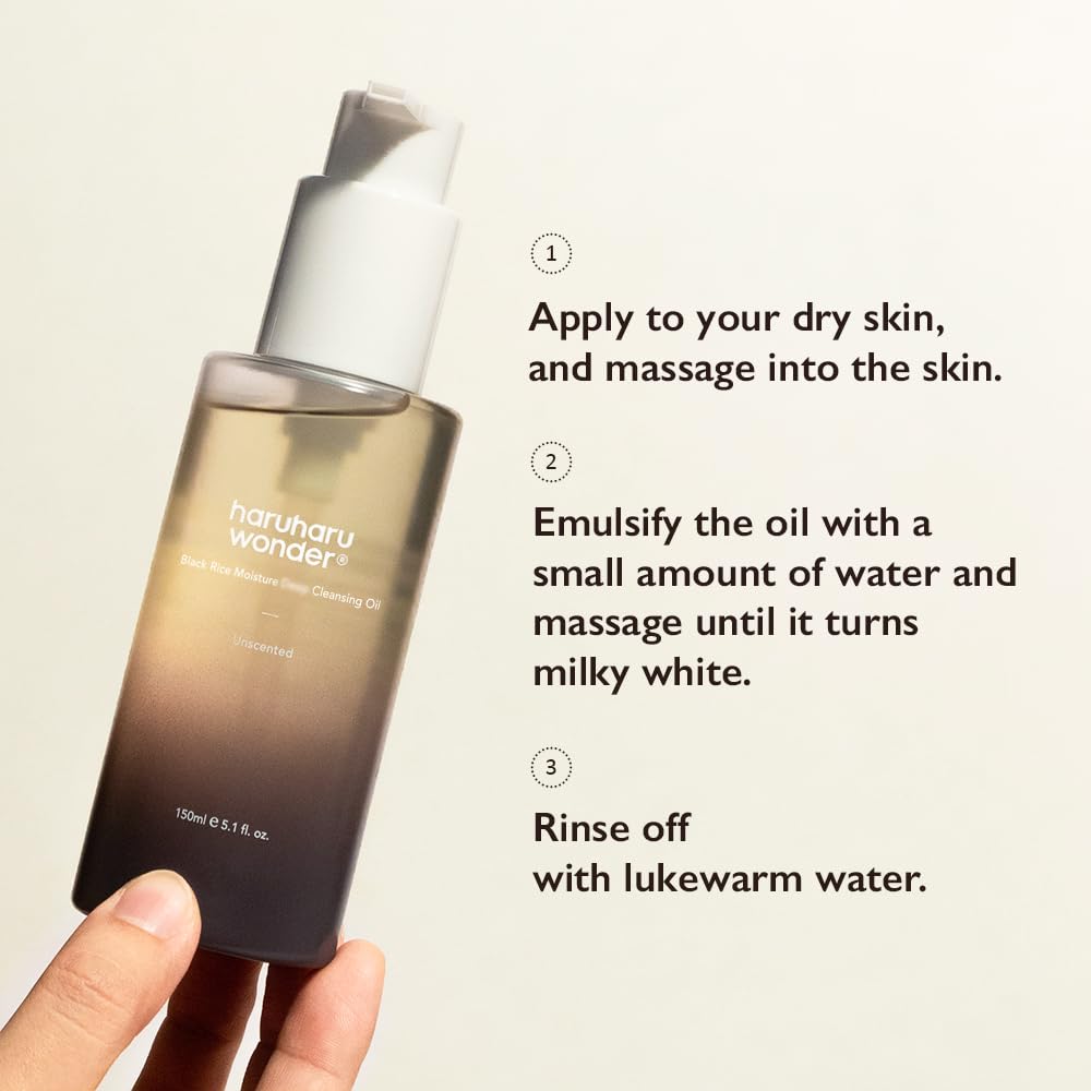 HARUHARU wonder Black Rice Moisture Cleansing Oil, (Christmas Limited Edition), Korean Facial Cleanser, Makeup Remover, Holiday stocking stuffers Beauty and Personal Care HARUHARU