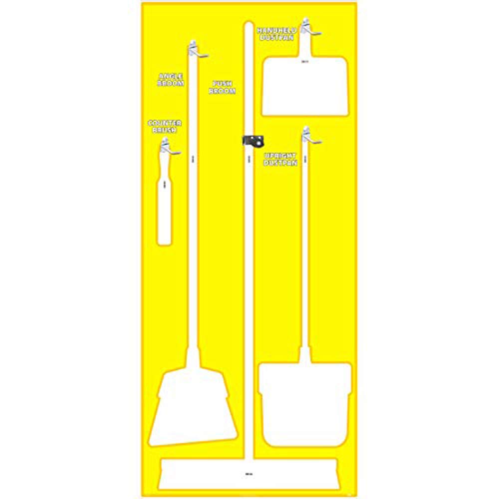 NMC SB108FG 5S Janitorial Shadow Board, Yellow/White, 68"X30", ProSeriesAcrylic (Tools Sold Separately) Beauty & Personal Care NMC