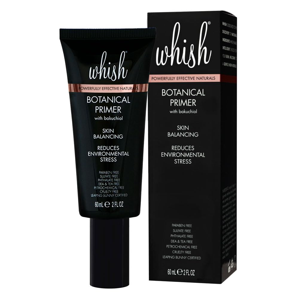 Whish Botanical Primer with Bakuchiol - Minimizes Pores, Wrinkles & Evens Skin Tone With Natural Retinol Alternative - Hydrating Makeup Primer For All Beauty & Personal Care Whish