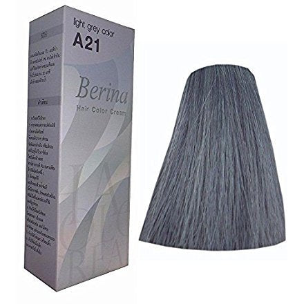 Berina Hair Color Cream Permanent A21 -Light Gray color Beauty & Personal Care Berina