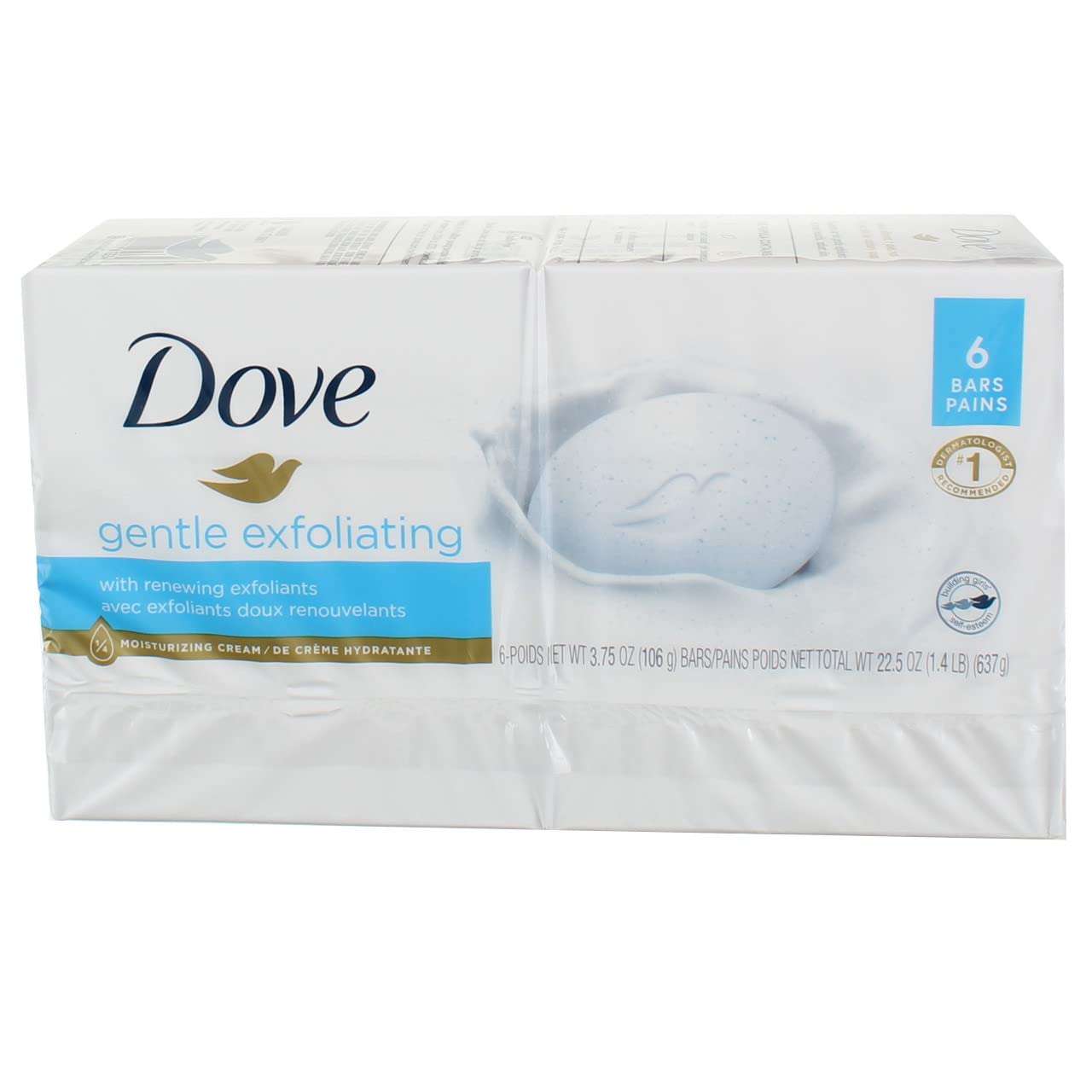 Dove Beauty Bar Gentle Exfoliating 4 oz, 6 Bar (Pack of 2) Beauty & Personal Care Dove