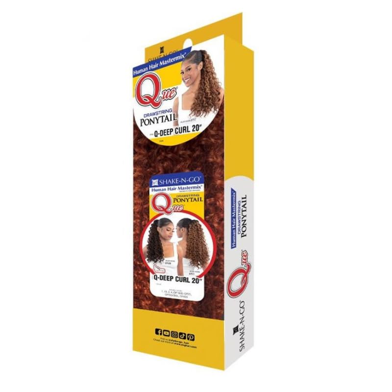 Shake-N-Go Que Ponytail Q-Deep curl 20" (1b)