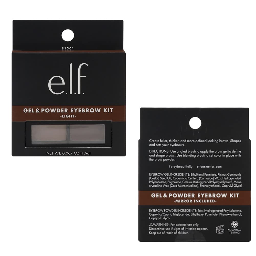 Pack of 2 e.l.f. Gel & Powder Eyebrow Kit, Light 813012 Beauty & Personal Care e.l.f.
