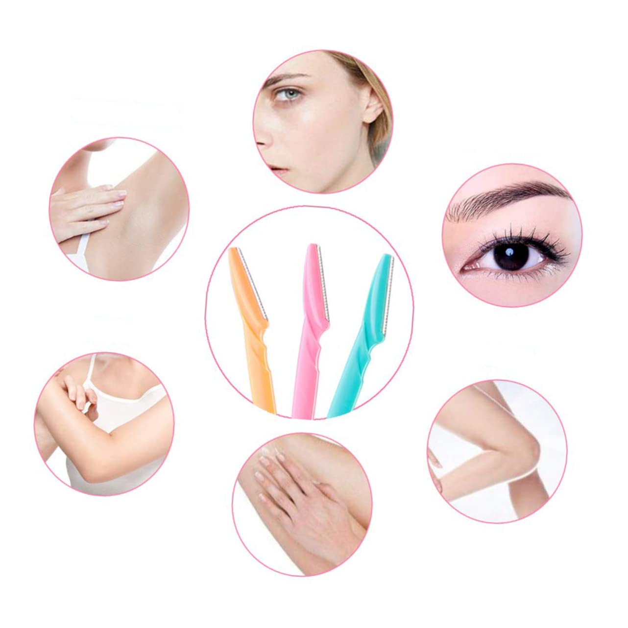 PartyKindom 24pcs Stainless Steel Eyebrow Razors for Women and Men Durable Grooming Shavers with Compact Design Multi-color for Easy Eyebrow Shaping Beauty and Personal Care PartyKindom