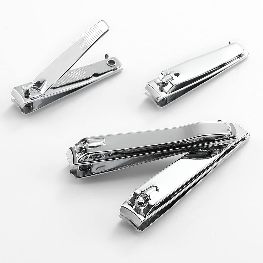 4 Pcs Professional Stainless Steel Toenail Clipper and Fingernails by QLL - Swing Out Nail Cleaner/File - Sharpest Stainless Steel Clipper - Wide Easy Beauty & Personal Care QLL
