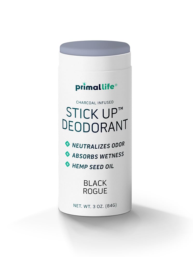 Stick Up Natural Deodorant for Women and Men with Bentonite Clay Powder, Arrowroot, Magnesium, Zinc, 3 oz. Vegan Deodorant for 3-4 months, Black Rogue Beauty and Personal Care Primal Life Organics