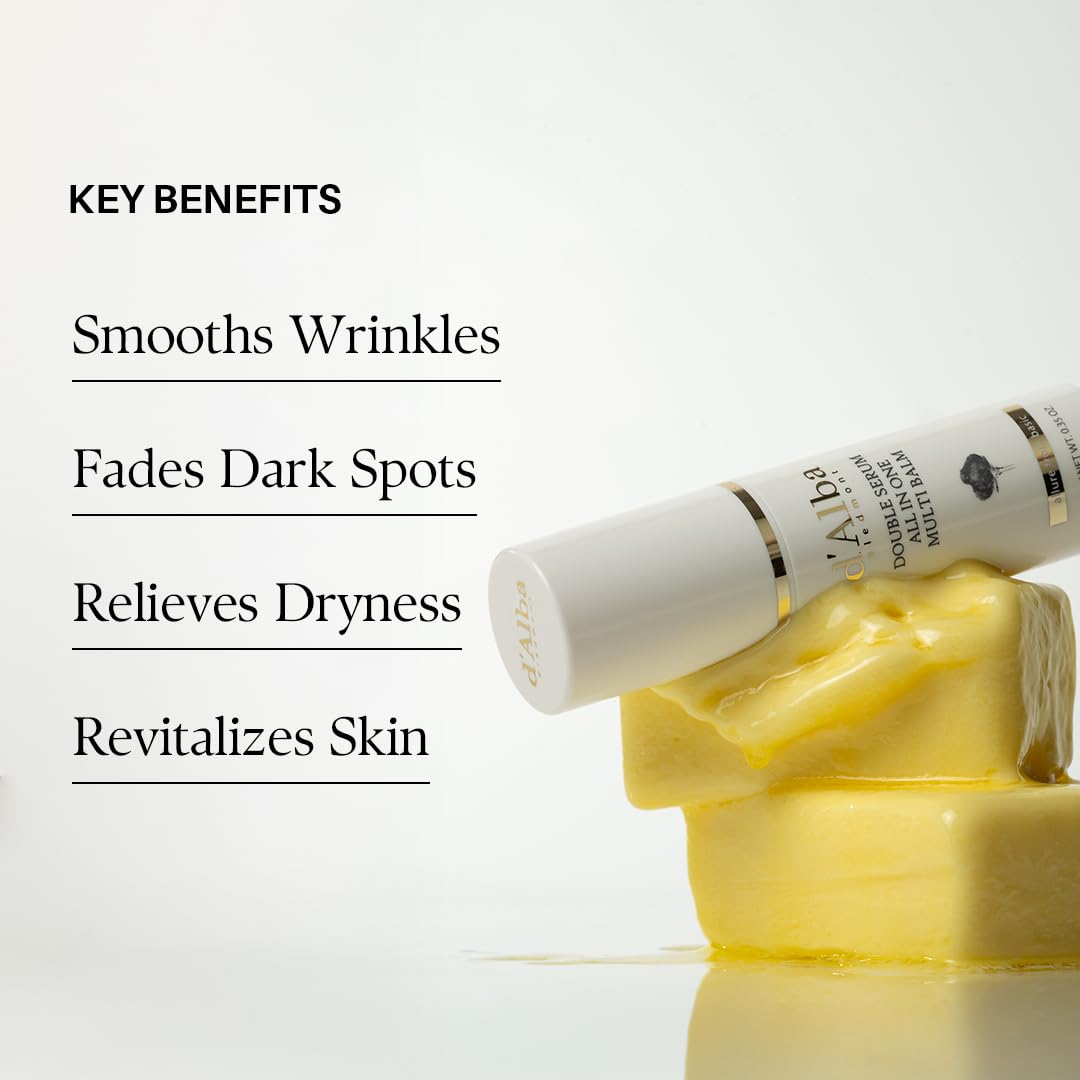 d'alba Piedmont White Truffle Double Serum All-in-one Multi Balm, Stick Balm, Vegan Skincare with Vitamin C and Vegan Collagen, 3-in-1 Anti Wrinkle Beauty and Personal Care d'alba Piedmont