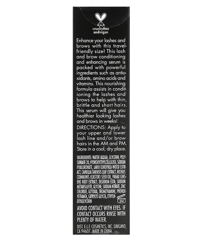 e.l.f. SKIN Enhancing Lash & Brow Serum Mini, Promotes Longer-Looking Lashes & Brows, Nourishing & Conditioning Formula, Clear Beauty & Personal Care e.l.f.