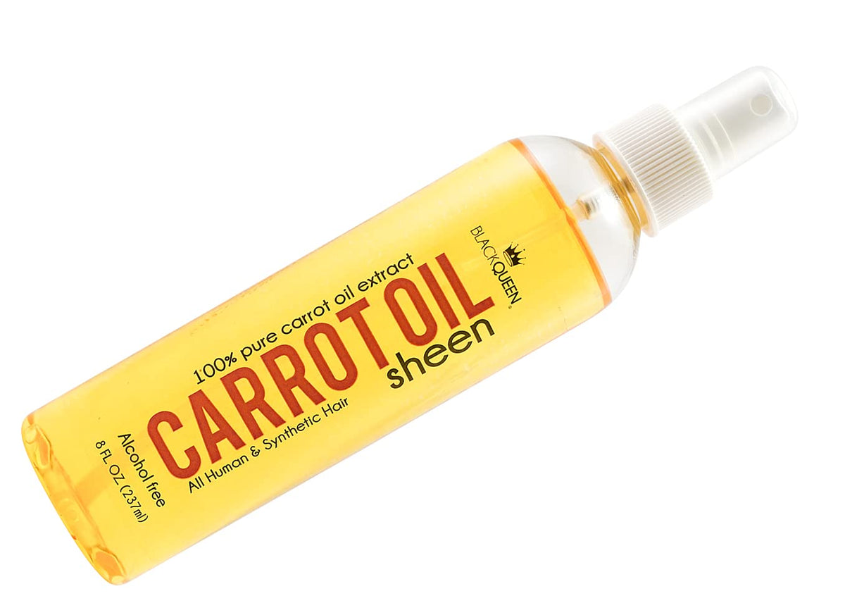Black Queen Carrot Oil Sheen Spray for Locs, Dreadlocks, Twists, Braids, Cornrows, 4C Hair - Moisturizing, Refreshing - Made in the USA - 2oz - Pack