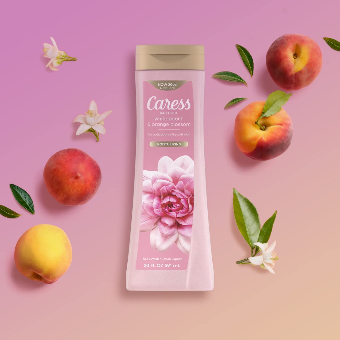 Caress Body Wash With Silk Extract For Noticeably Silky, Soft Skin Daily Silk Body Soap With White Peach & Orange Blossom 20 fl oz Beauty & Personal Care Caress
