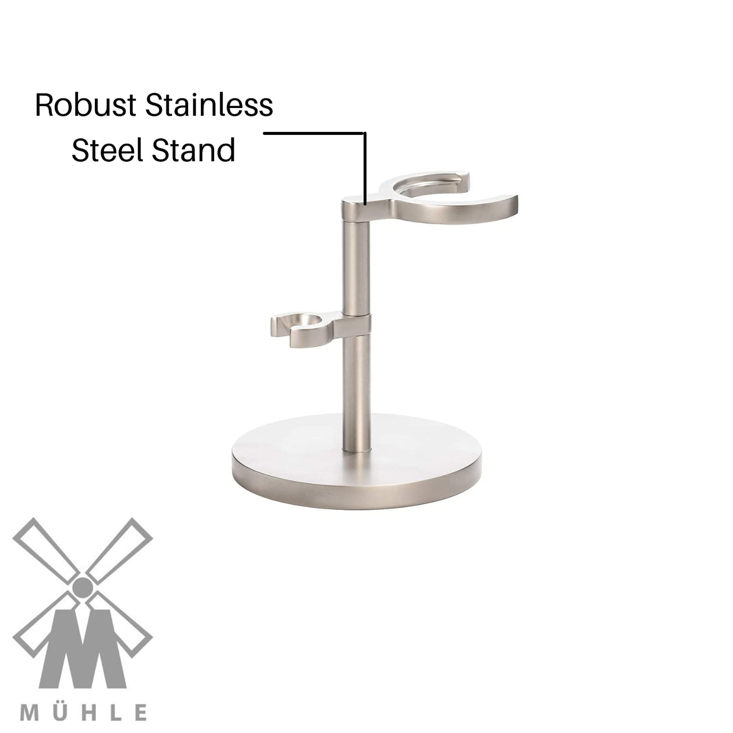 MÜHLE ROCCA Stand for Razors & Shaving Brushes - Shave Accessory - Matt Stainless Steel Beauty and Personal Care MÜHLE