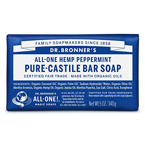 Dr. Bronner Organic Peppermint Scent Pure-Castile Bar Soap 5 oz. 1 pk - Case of: 12; Each Pack Qty: 112 Beauty & Personal Care Dr. Bronner's