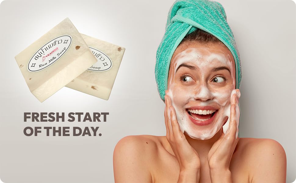 Yeahgoshopping 2 Pcs Original Rice Milk Soap Bar Thailand Jasmine 60-65 Grams Handmade Gluta Collagen Douro Jabon Douro Real Fuentes Pourres Grade Beauty & Personal Care Yeahgoshopping