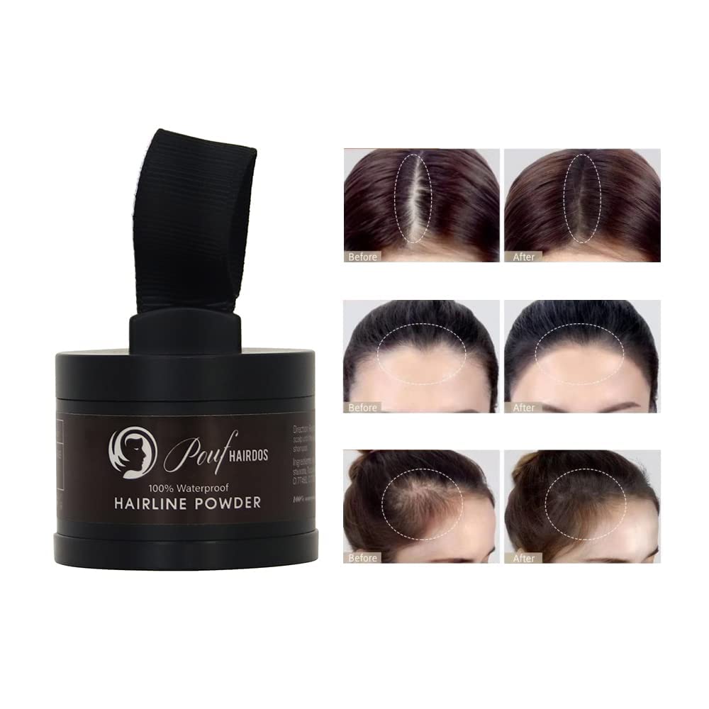 Waterproof Hairline Powder, Quick Hair Roots Touch-up Powder for Men and Women, Hair Roots Cover-up, Hair Shadow for thinning hair, bald spots Beauty & Personal Care Pouf Hairdos