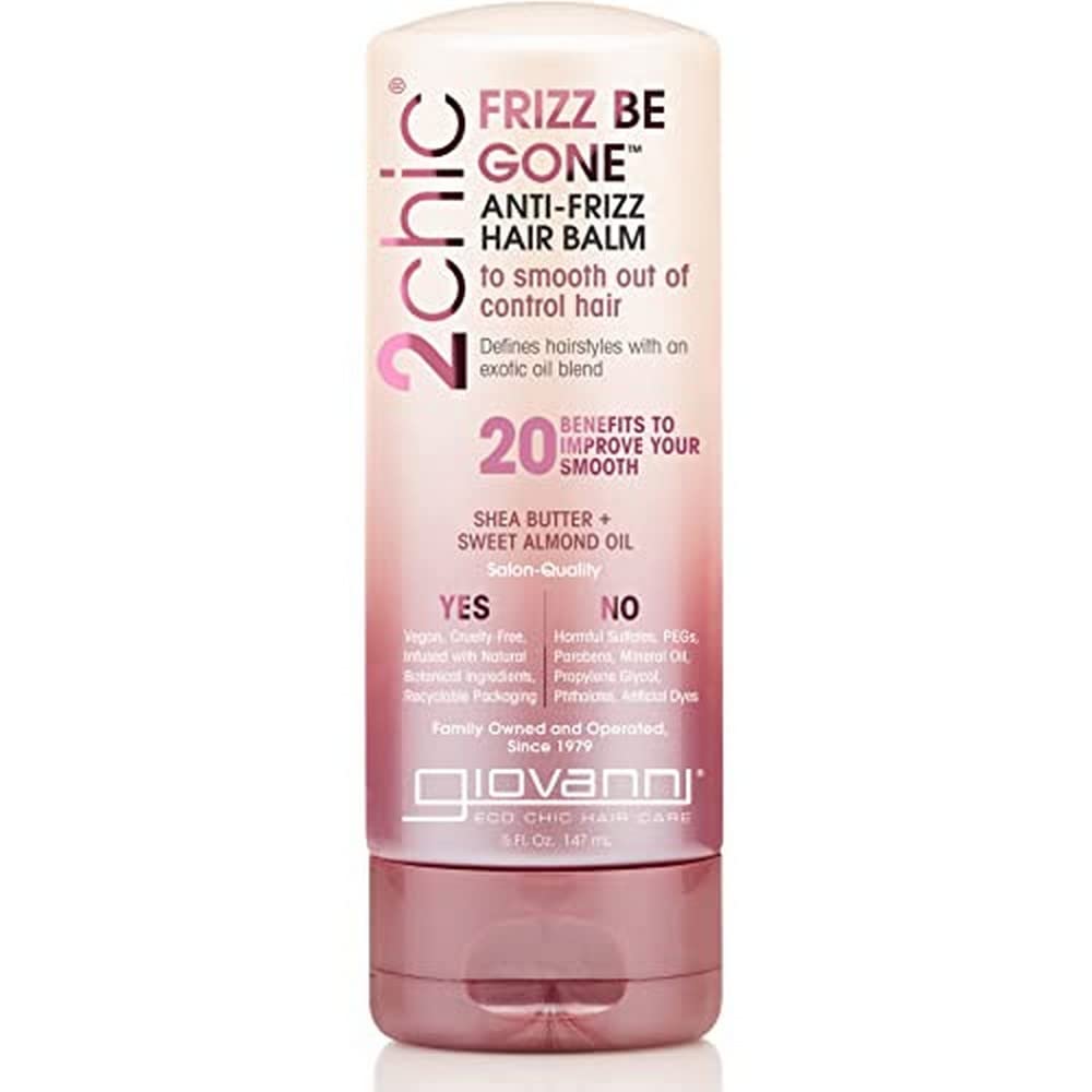 GIOVANNI 2chic Frizz Be Gone Anti-Frizz Hair Balm - Natural Hair Smoothing Formula with Shea Butter & Sweet Almond Oil, Macadamia, Color Safe, Vegan Beauty & Personal Care GIOVANNI