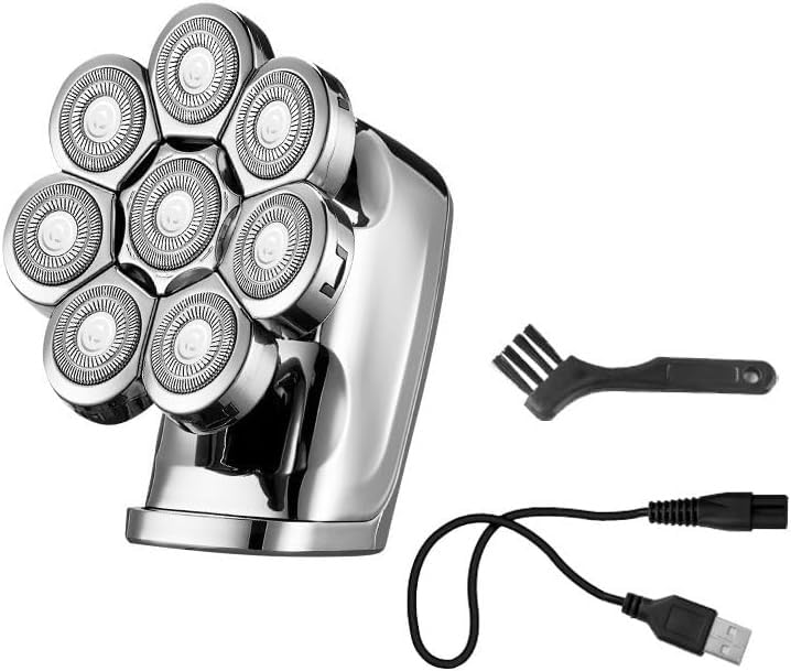 YQYBF Electric Razor for Men, Electric Shaver Bald Head Hair Clipper 8 Cutter Floating Razor Waterproof Metal Men's Rechargeable Hair Trimmer Beauty and Personal Care YQYBF