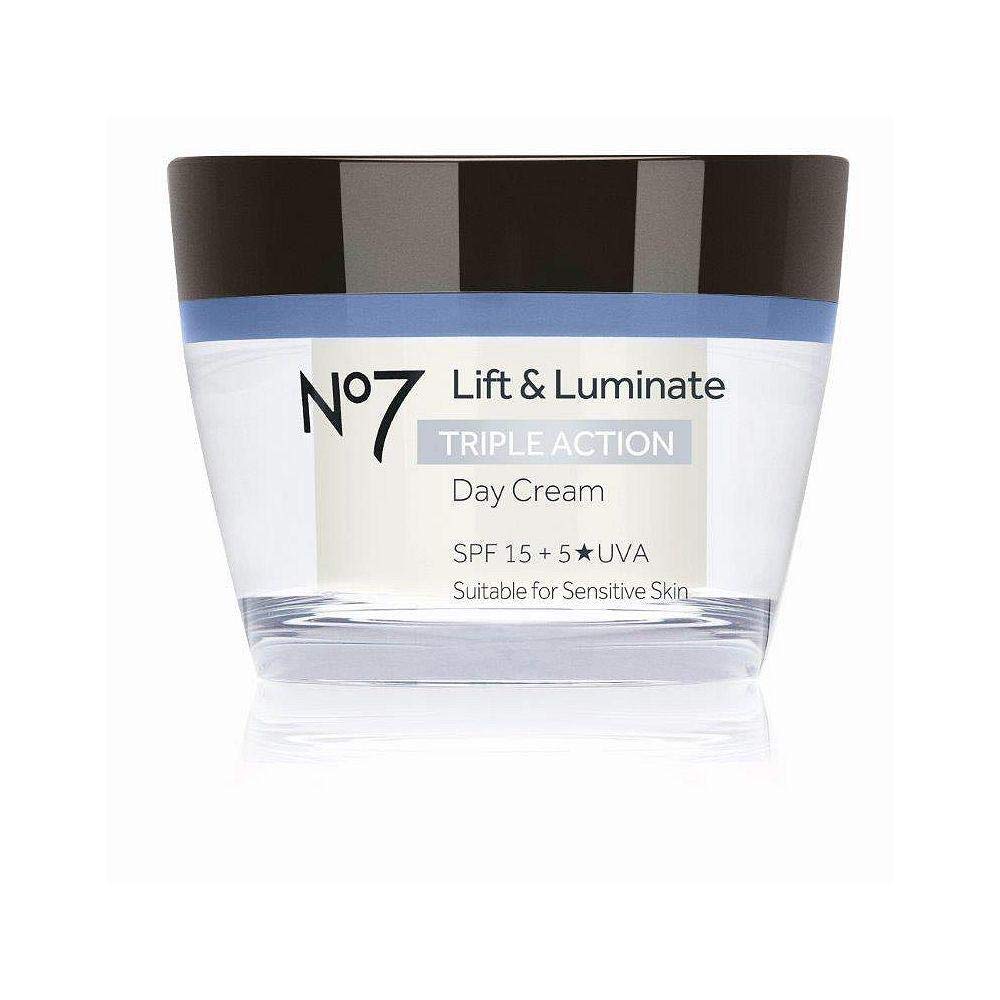 No7 Lift & Luminate Triple Action Day Cream SPF 30 - Broad Spectrum Anti Aging Face Cream - Hydrating Hibiscus Peptides & Hyaluronic Acid + Beauty & Personal Care No7