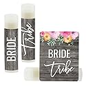 Andaz Press Bridal Shower Bachelorette Party Lip Balm Party Favors, Florals On Gray Rustic Wood, Bride Tribe, Bridesmaid Lip Gloss 12-Pack Lip Balm Beauty & Personal Care Andaz Press