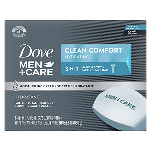 DOVE MEN + CARE Body and Face Bar To Clean and Hydrate Skin Body and Facial Cleanser More Moisturizing Than Bar Soap 3.75 oz 8 Bars Beauty & Personal Care DOVE MEN + CARE