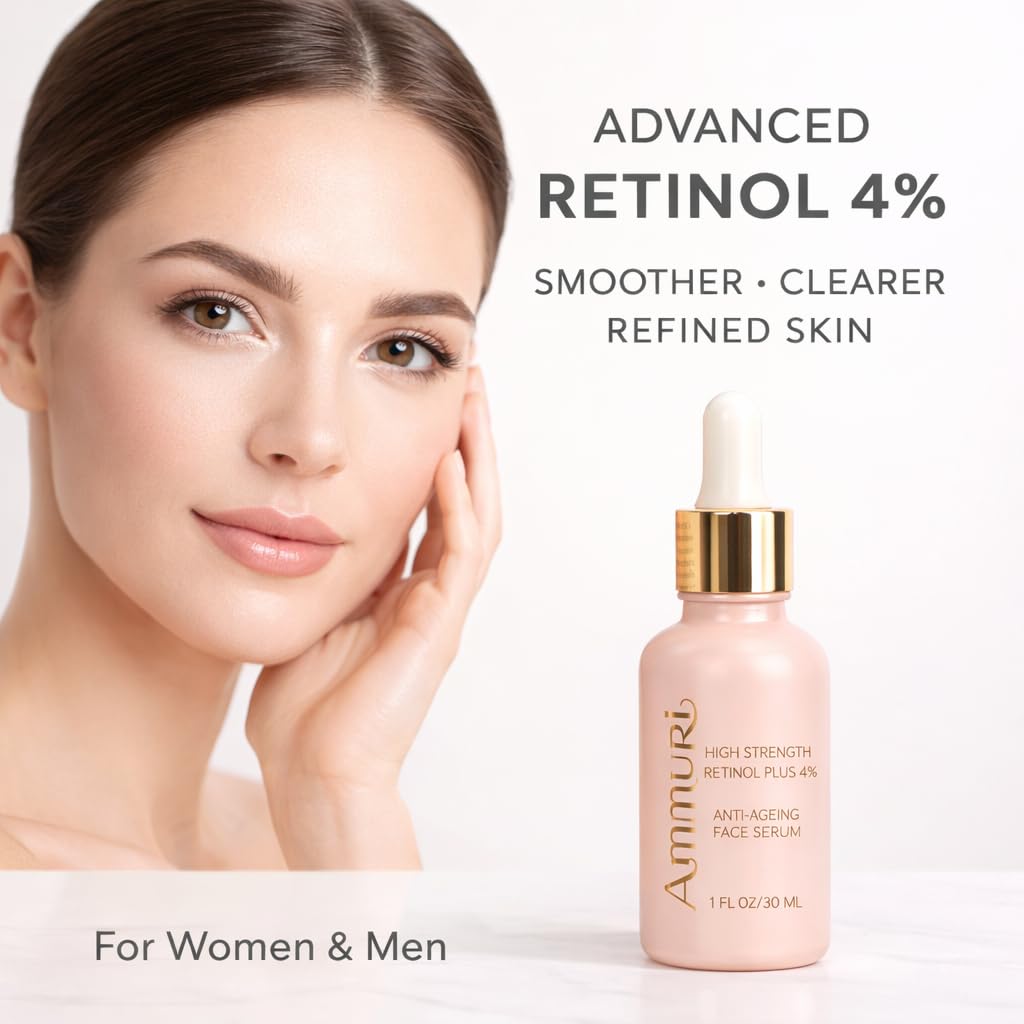 Ammuri (4% Retinol) Retinol Serum High Strength For Face? Anti Aging Formula? Face Serum For Women & Men? Best For Skin care, Face Care, Acne Beauty & Personal Care Ammuri