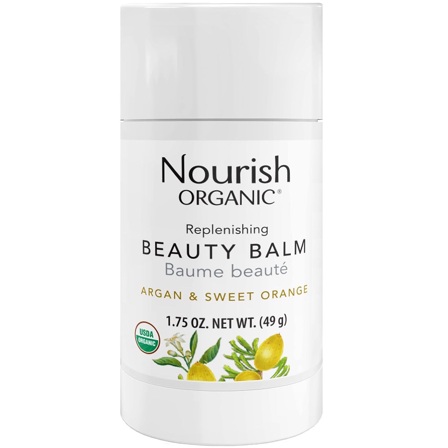 Nourish Organic Beauty Balm, Argan & Sweet Orange - Face, Lip, Hand & Body Moisturizer with Organic Coconut Oil, Shea, Cocoa Butter, 1.75 Oz + Beauty & Personal Care Nourish Organic