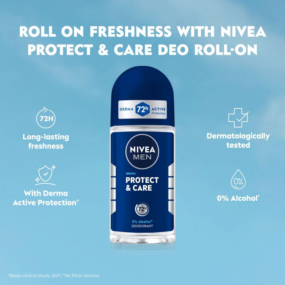 Nivea Men Protect & Care Roll On 48 Hrs - 50ml (1.69 Fl Oz) Beauty and Personal Care NIVEA