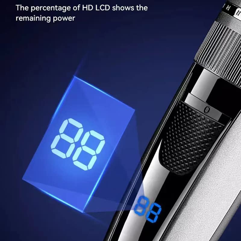 GLESVOWIO Pro Hair Clipper Clippers Cordless Ceramic Blade Trimmer Electric Professional Cutting Grooming Kit Rechargeable LED Display Beauty and Personal Care GLESVOWIO